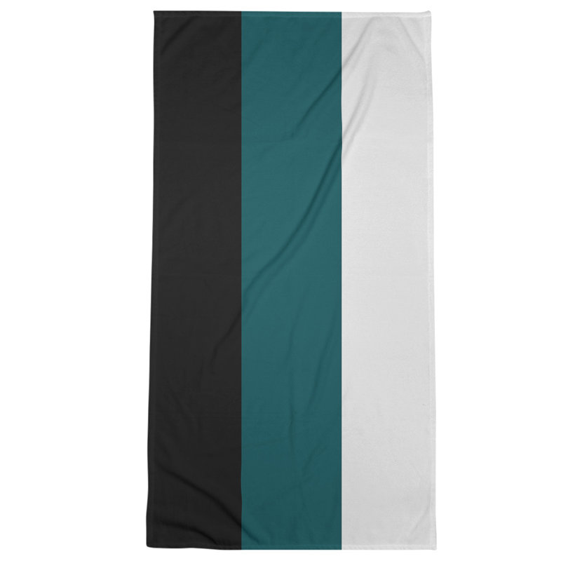 Bath Towel, Black/Sea Green/Off White