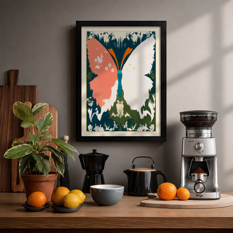 Symmetrical Butterfly Boho - Print, A4 - 29.7 x 21.0 cm, Black