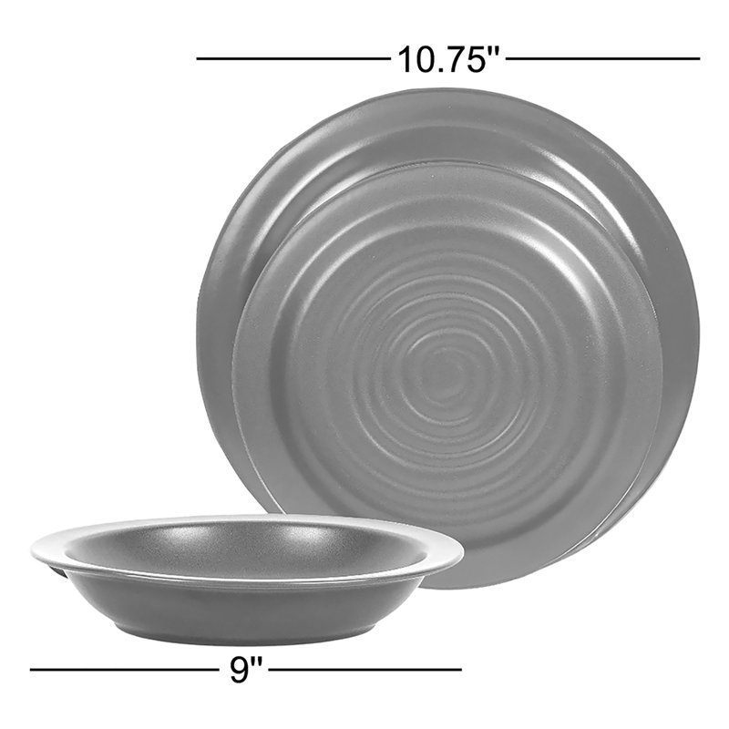Stone Lain Orbit 24-Piece Dinnerware Set Stoneware, White