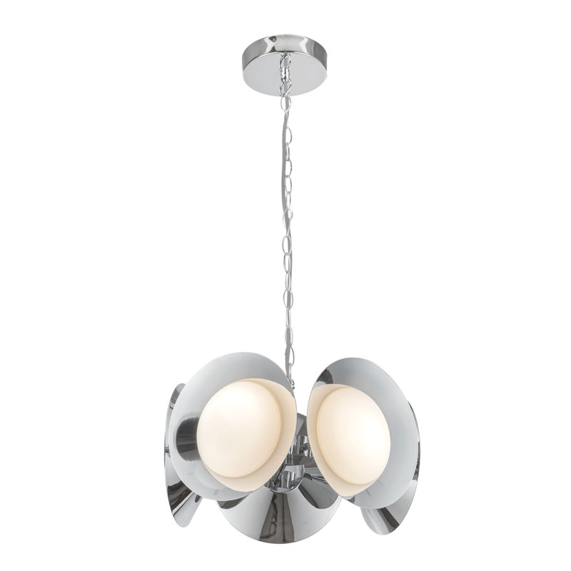Cleo 5 - Light LED Chandelier, Silver, Chrome