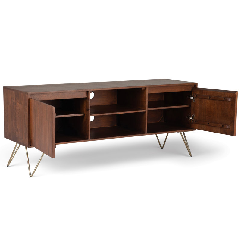 Meuble télé - Teinte brun terre d'ombre, H 25 po x L 60 po x l 18 po, Teinture brune ombrée