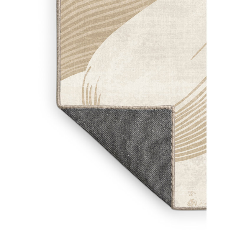 Tapis moderne moelleux et moelleux de couleur unie aubergine moderne beige et beige, 3x5