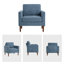 Ensemble de salon moderne avec 2 chaises d'appoint et causeuse, meubles rembourrés de style Mid-Century-78692592