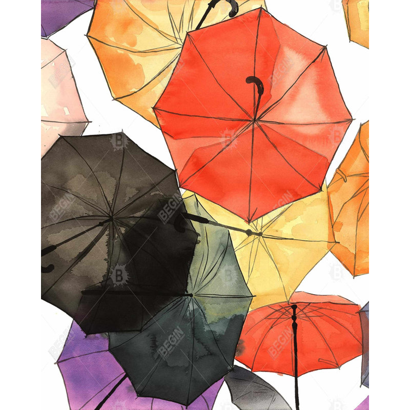 Suspended Umbrellas Print On Canvas