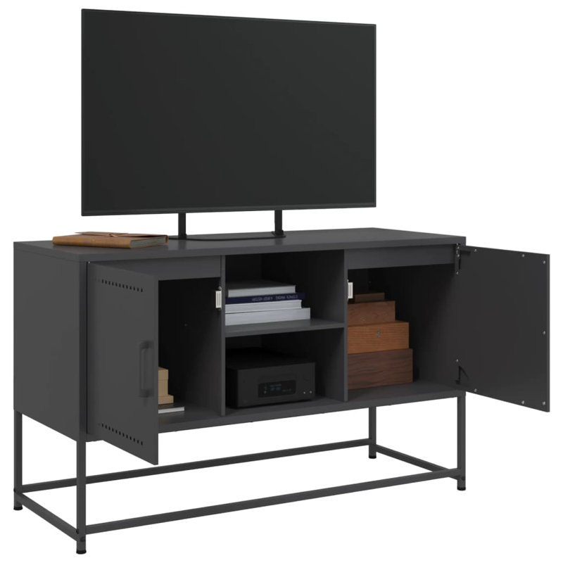 Unfinished Storage Cabinet with Fireplace Included, Black