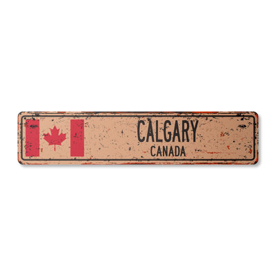 Calgary Ca Street Sign Heavy Duty Plastic 8" X 36"