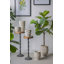 Table d'appoint en fer noir avec plateau en bois brun festonné-33617996