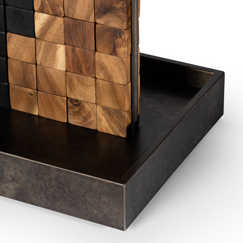 Four Hands 2 Player Four In A Row, Natural Guanacaste/Carbonized Black