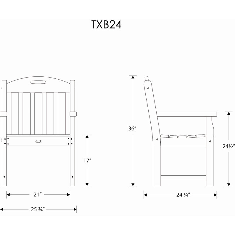 Fauteuil de jardin POLYWOOD Yacht Club, Gris