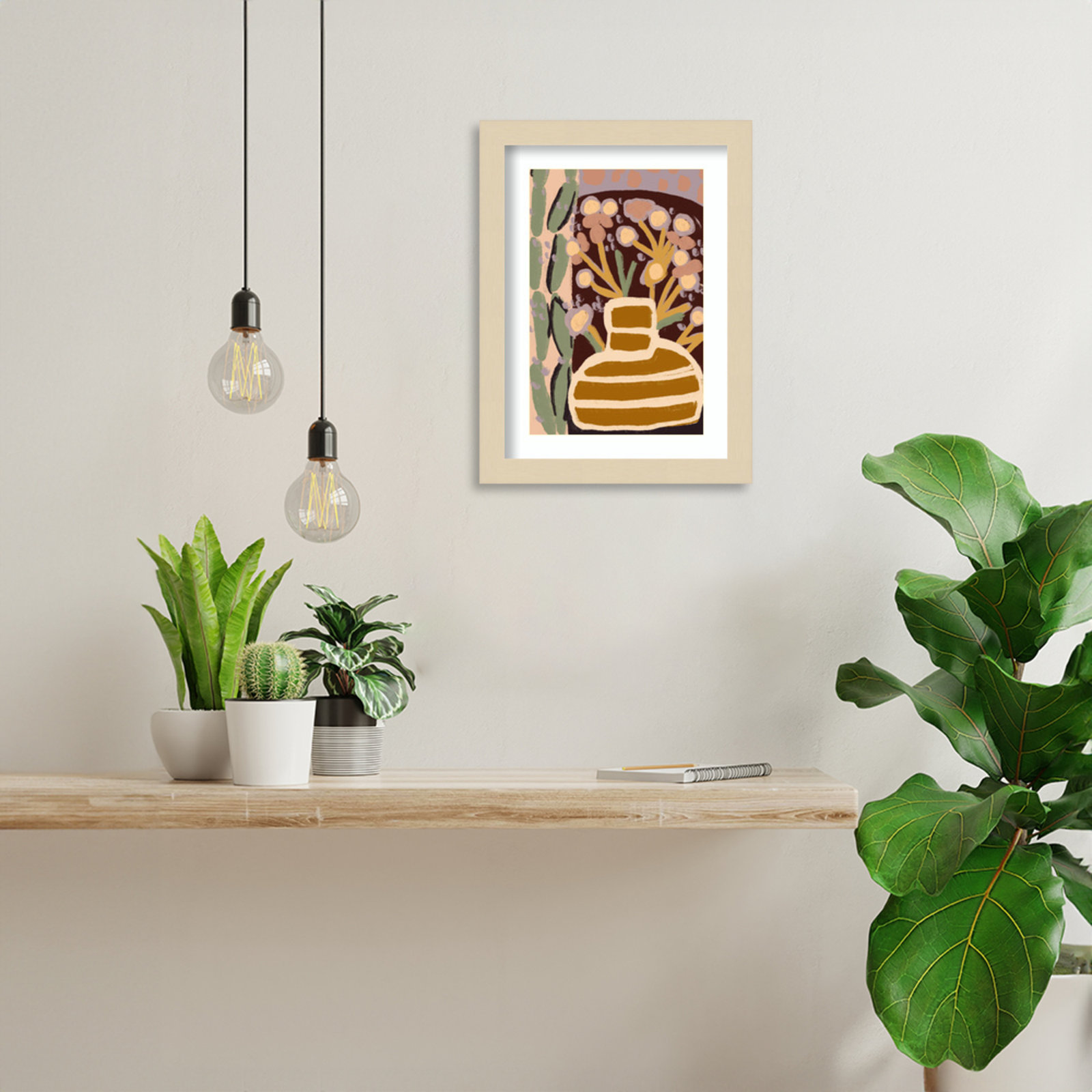 Pastel Impression by Treechild, 13" H x 10" W, Brown Framed