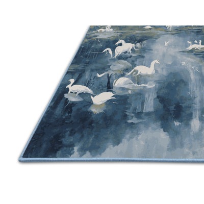 Silky Soft Plush Blue Area Rug