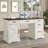 Deanjelo 57" Farmhouse Computer Desk with Outlet and 5 Drawers&Filing Cabinet,Large Storage Cabinet for Home Office,Off White/Rustic Brown-1863598457