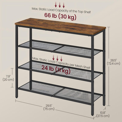 4-Tier 20 Pair 39.4" W Shoe Rack