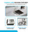 Évier de buanderie en acier inoxydable avec drain encastré ou sur comptoir KBFmore KLA01 / 23/30-87479372-87479371