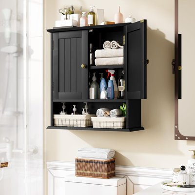 Armoire de salle de bain murale avec 2 portes