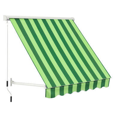 Retractable Window Awning with Adjustable Canopy Angle, Aluminum Frame