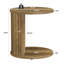 Table de bout en C, table d'appoint avec tablette de rangement en forme de C