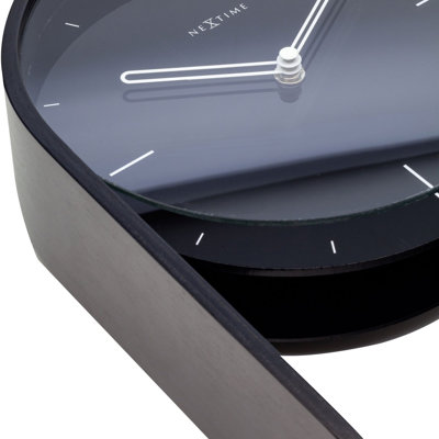 Analog Wood Quartz Movement / Crystal Tabletop Clock in Black