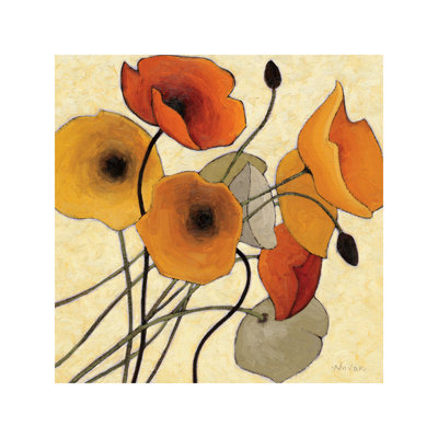 Pumpkin Poppies II by Shirley Novak - Wrapped Canvas Painting