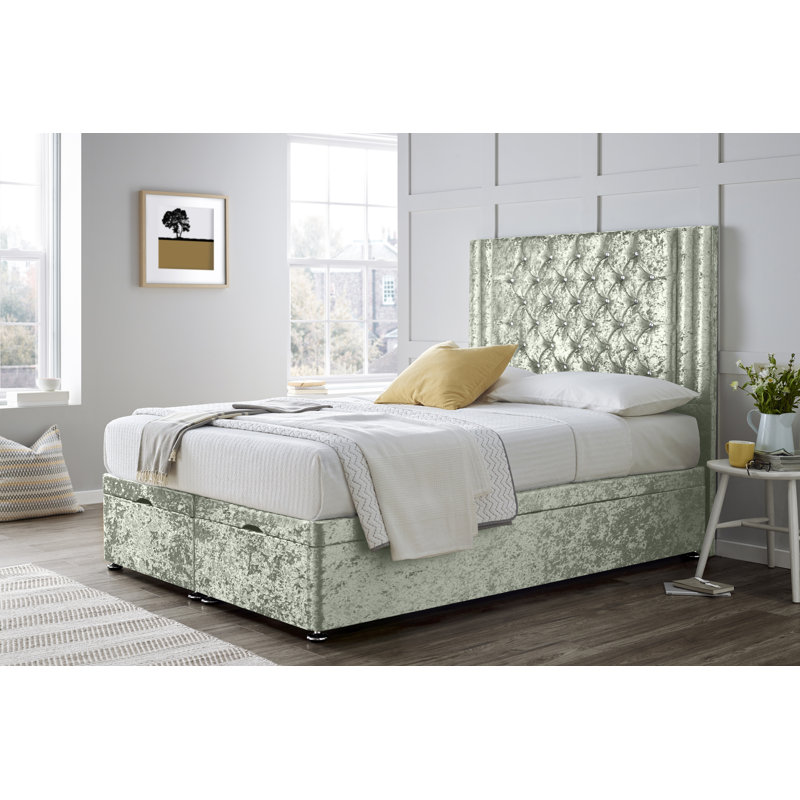 Divan Bed with 24" Headboard on Struts, Grey, Super King (6')
