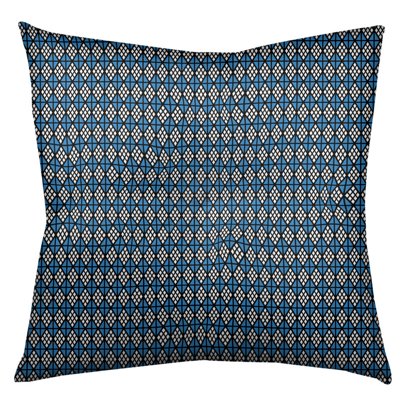 Coussin de sol Katelyn Elizabeth, 26 po x 26 po, Noir / Bleu