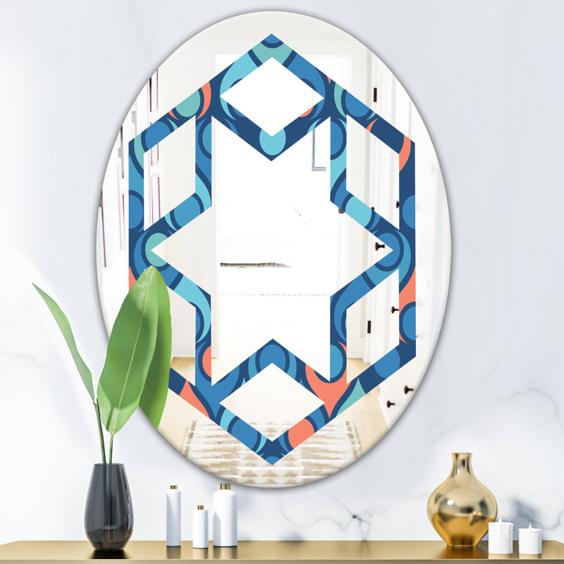 Miroir mural hexagonal star abstract gouttes x, H 31,5 po x l 23,7 po