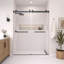 Porte de douche coulissante double sans cadre en noir mat avec verre transparent de 3/8 po de l 44 po x H 79 po Catalyst-133996245-96391526
