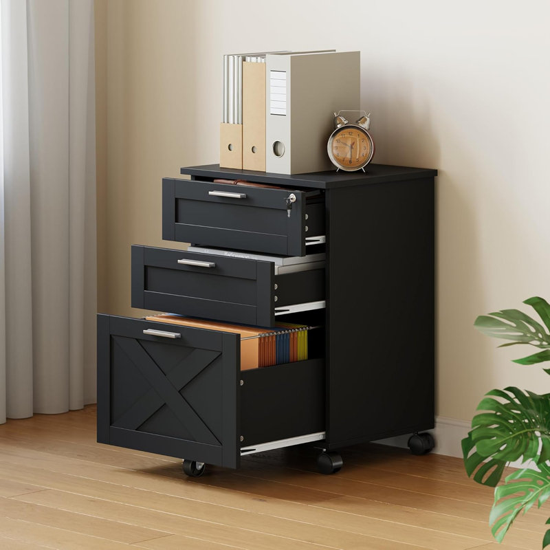 40cm Wide File Cabinet, Black