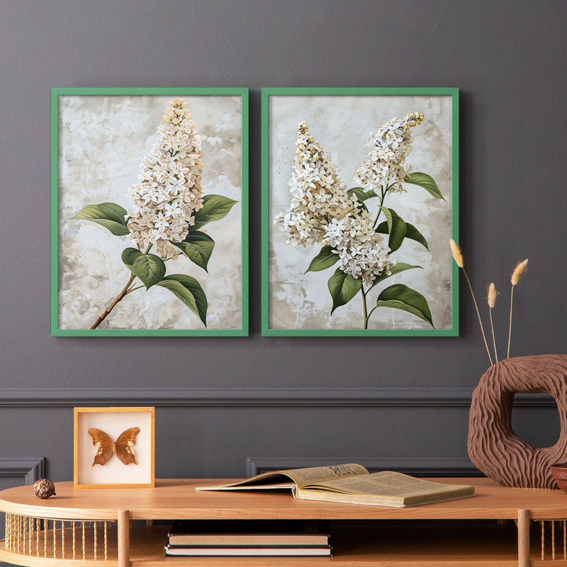 Série FLORAL CCL - Reproduction encadrée de qualité supérieure - prête à être accrochée - aucun clou requis - aucun clou requis