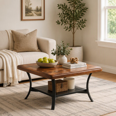 Table basse avec repose-pieds 31,5 "avec dessus en similicuir
