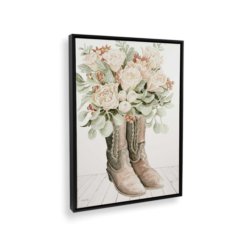 Reproduction d'art «Peach Street Cowboy» par Cindy Jacobs, L 30 x H 40, Toile avec cadre, Noir