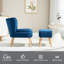 Brookeville Velvet Barrel Chair with Footstool-527180507