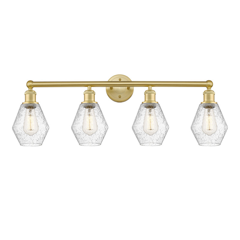 Éclairage pour meuble-lavabo 4 lumières 33 pouces Gabbie, Granuleux, Or satiné