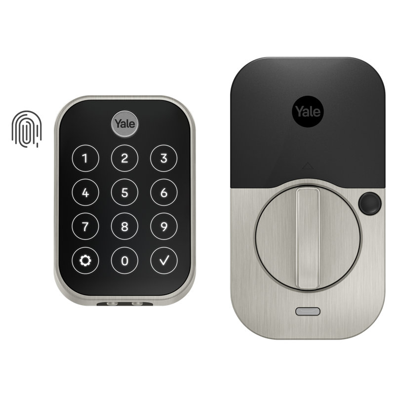 Verrou intelligent à écran tactile 2 touches avec verrou d'empreintes digitales et Bluetooth Yale Assure Lock, Laiton éternel