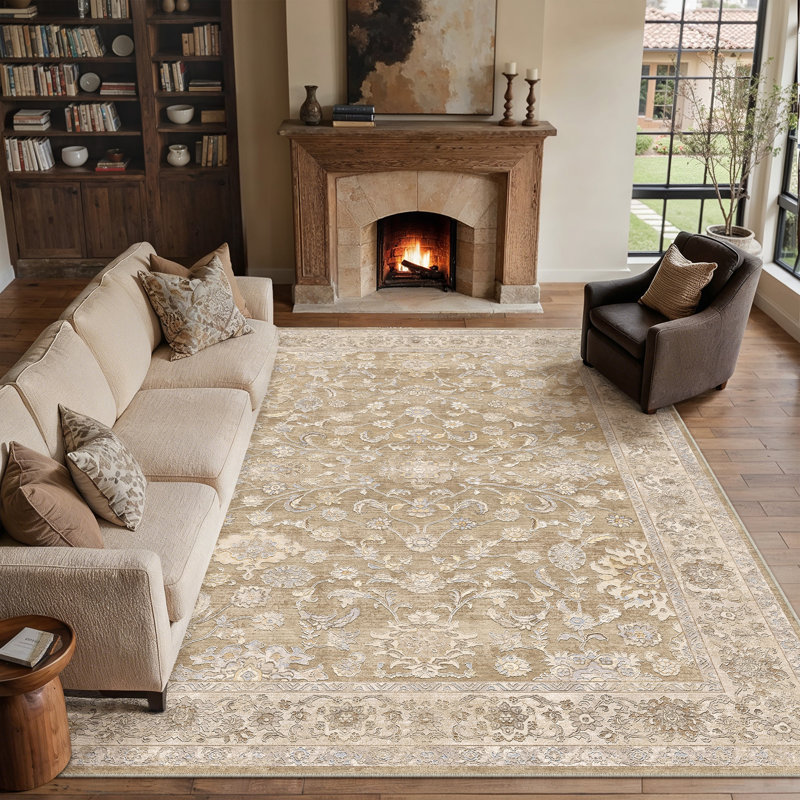 Tapis Lume Classic d'inspiration persane, couleur brun, Brun, Rectangle 9 pi x 12 pi