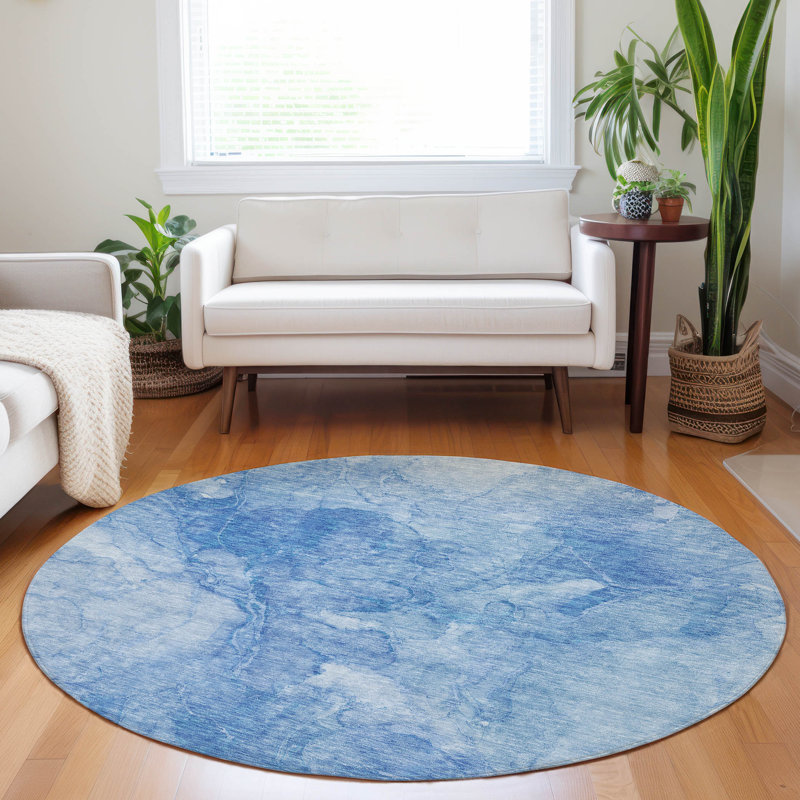 Alta Washable Abstract Indoor / Outdoor Rug, Round 8'