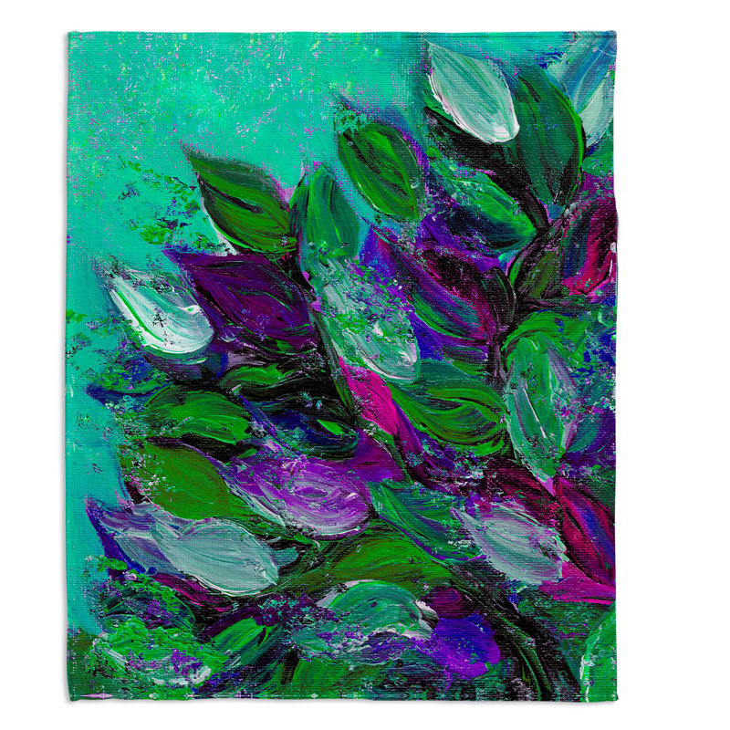 Magnifique couverture sherpa doux i à fleurs, l 68 po x L 80 po
