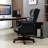 Tufted Black PU Leather Executive Office Chair Game Chair with 5-Point Base
