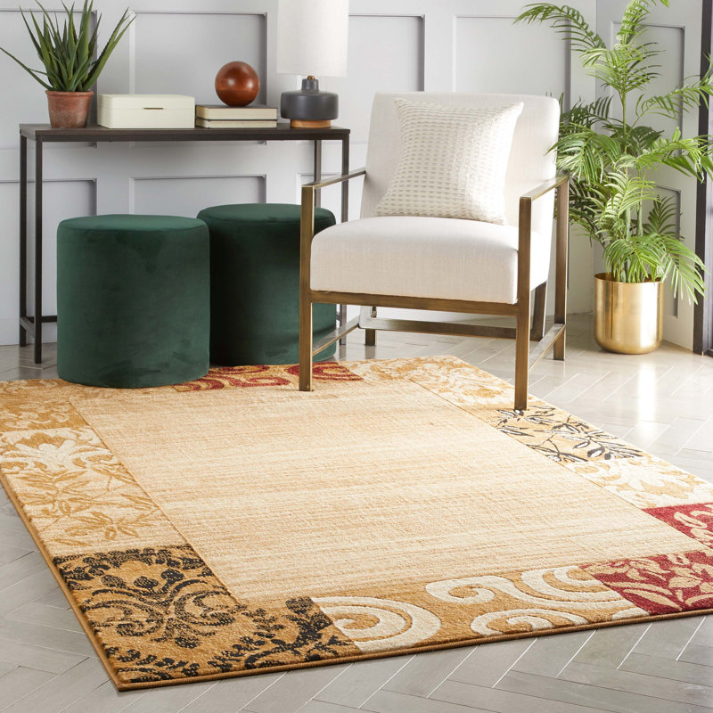 Sabin Damask Indoor Rug, Rectangle 3'11" x 5'3"