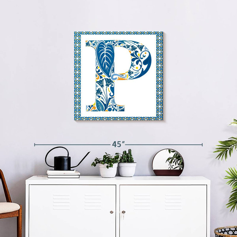 Keiri Floral Pattern Letter P, 24" H x 24" W
