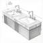 Meuble-lavabo de salle de bain avec lavabo, armoire de rangement en contreplaqué flottant, plateau en pierre frittée, 2 lavabos en céramique, 3 trous de robinet, pré-assemblé, finition grain de bois espresso-221670097
