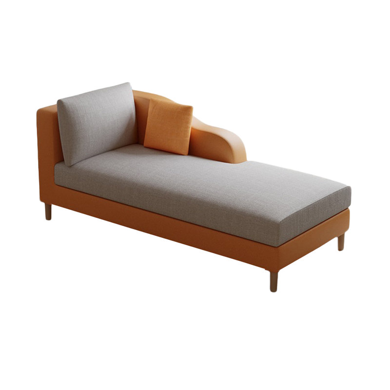 Chaise longue rembourrée Hinna, Accoudoir à gauche (vu de face), Orange / gris clair