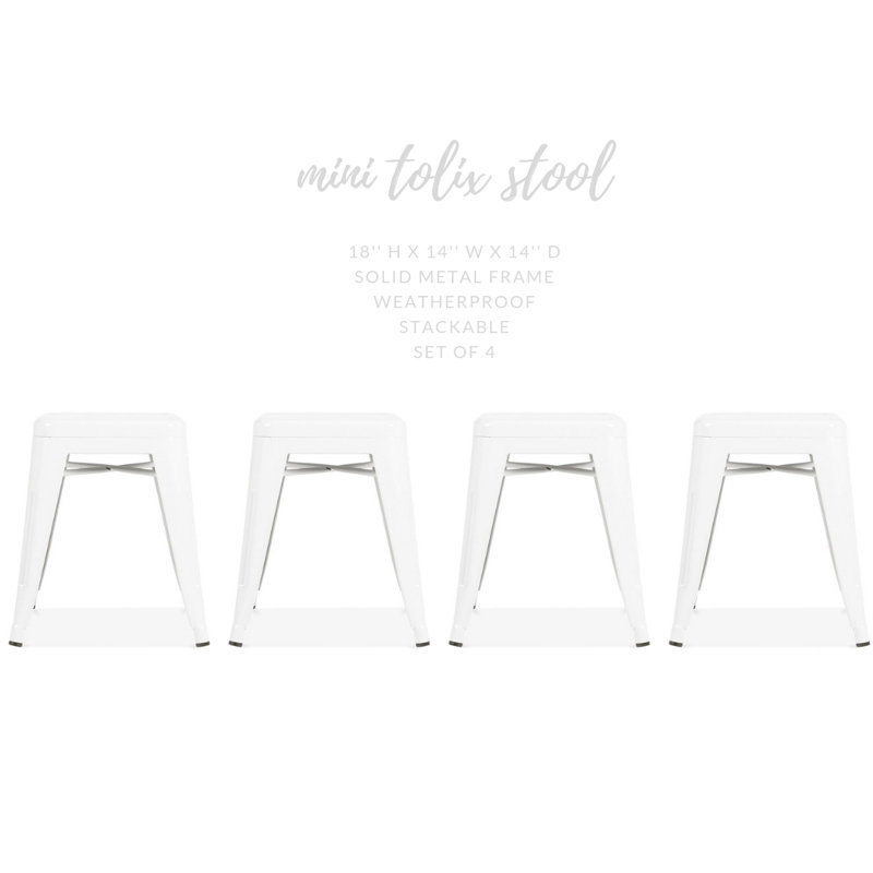 Kamonte Counter Stool with Metal Frame, White