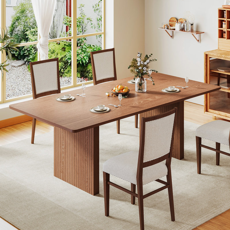 70" Modern Rectangular Dining Table For 4-6 People, Walnut