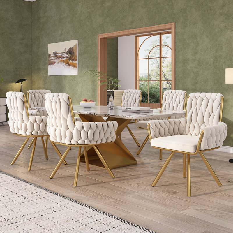 Metal Side Chair in Beige, 1