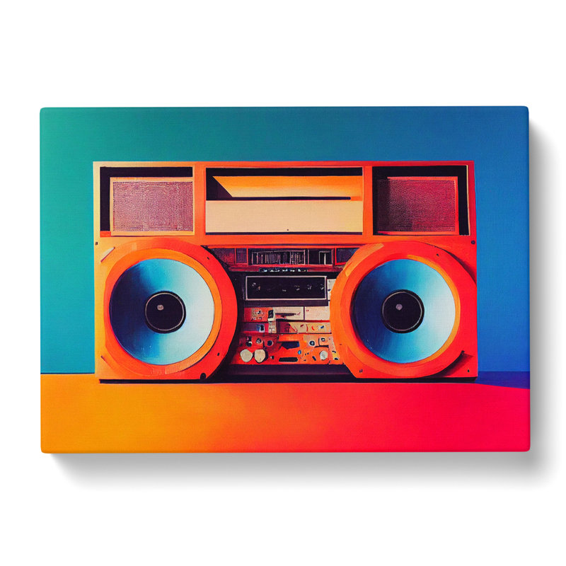 Retro Boombox Art Vol.3 - Wrapped Canvas, 50cm H x 76cm W x 3cm D