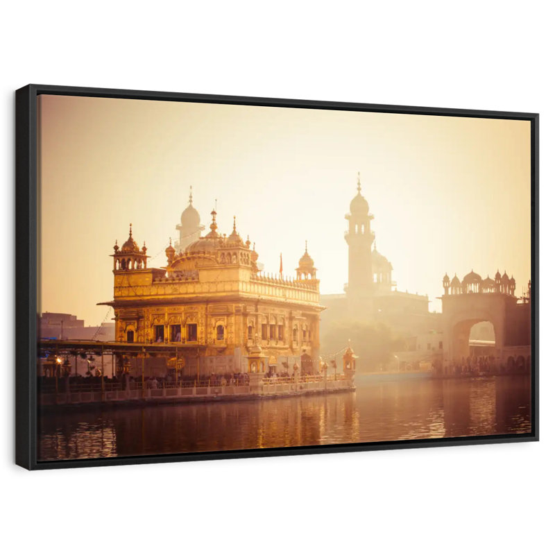 Temple Harmandir, Cadre flottant noir, 37 po x 25 po