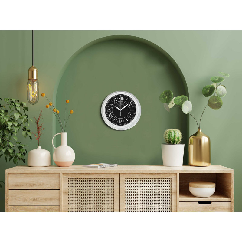 Amyas Wall Clock, White/Black