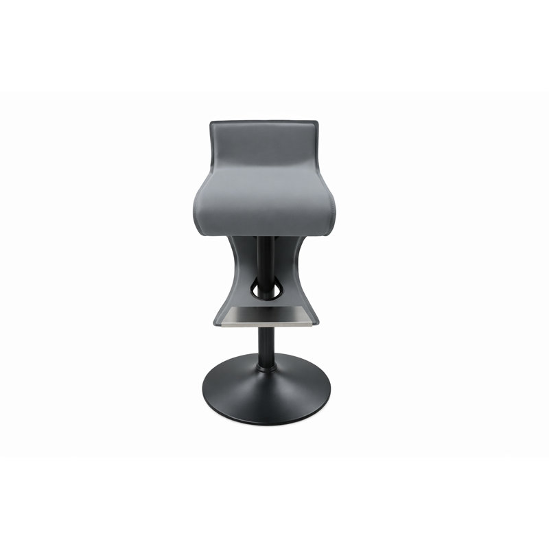 Tabouret de bar à hauteur ajustable Dilsad, Black, Gray