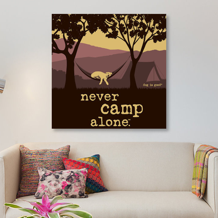 «Never Camp Alone II», impression sur toile, H 37 po x l 37 po x P 1,5 po, Pas de tapis, Toile tendue